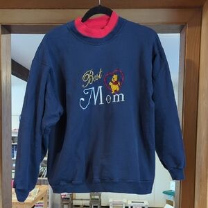 Fruit of the Loom Navy Blue 'Best Mom' Sweatshirt